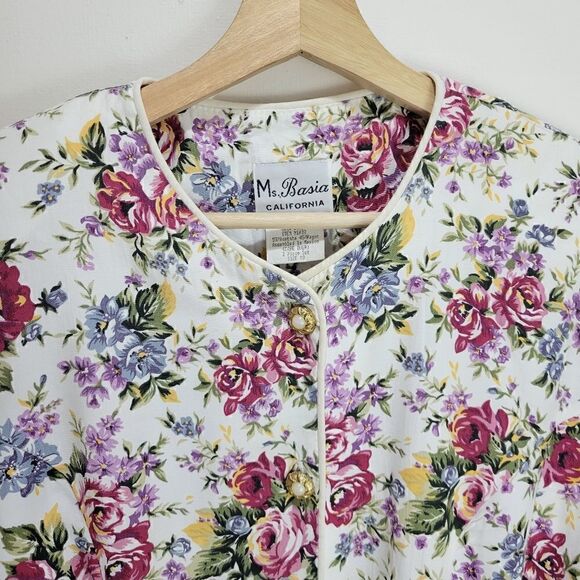 VintageāMs.āBasiaĀ CaliforniaāFloralāBlouse - Picture 2 of 11